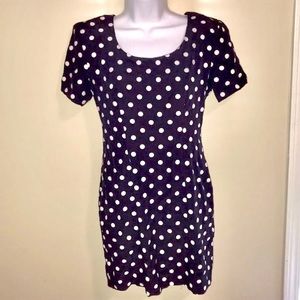 Vintage My Michelle Navy Polka Dot Dress